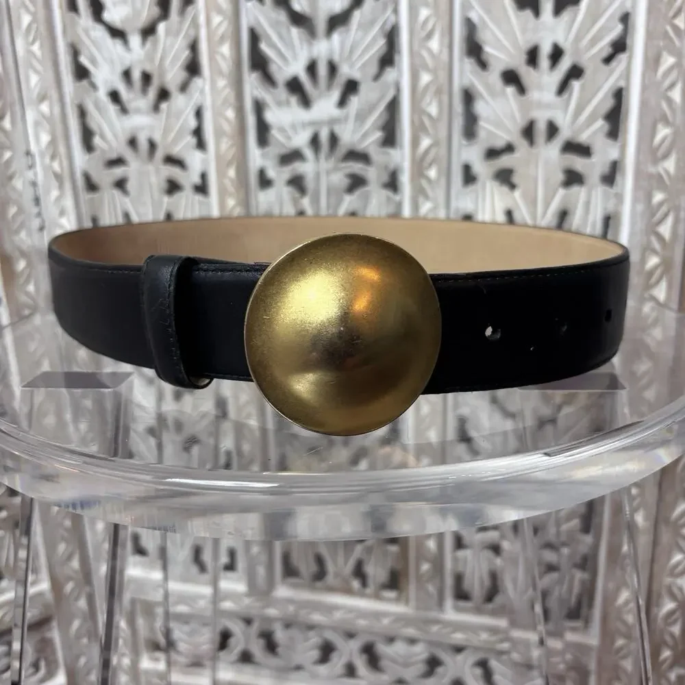 Robert Lee Morris Belt Italian Calf Skin Small Black Luxury Old Money Glam